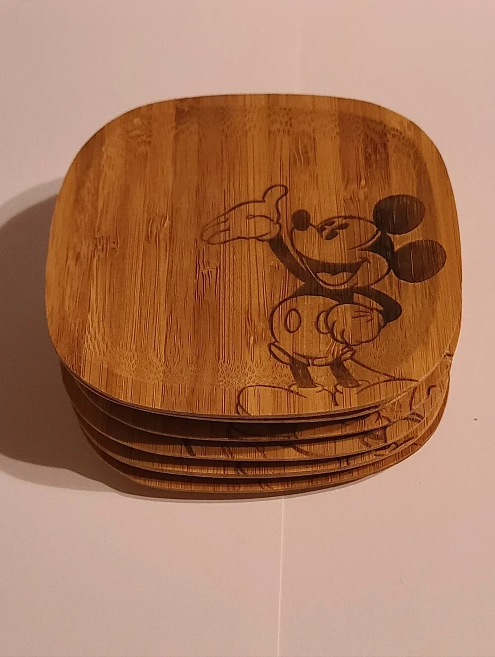 Disney Mickey Mouse Bamboo Coaster's Set Of 6